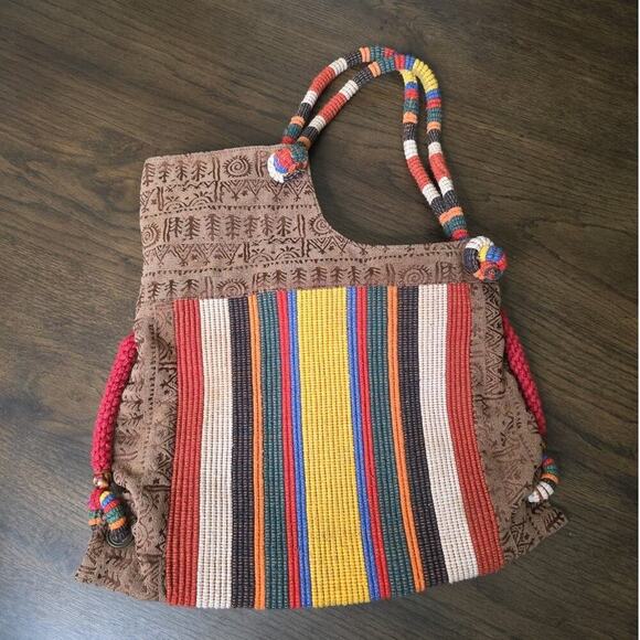 Buzhiyun Women Hippie Boho Chic Hobo Handbag Shoulder Bag Knit Embroidery Large - Picture 1 of 16